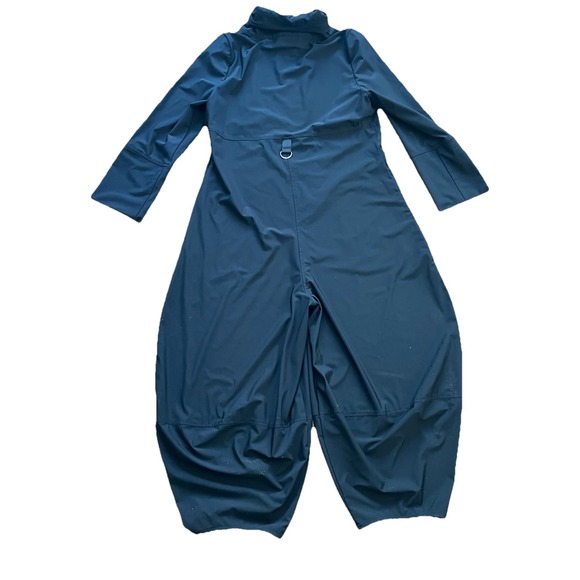 IC By Connie K Jumpsuit Women Barrel Leg Zip Up Lightweight Stretch Black Medium - Picture 6 of 11